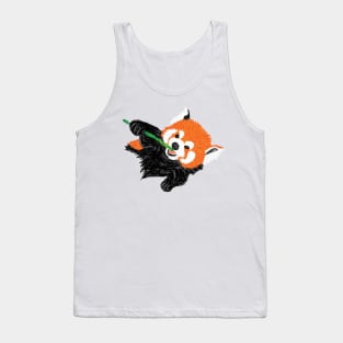 Artwork showing a Red Panda eating Bamboo I Tank Top